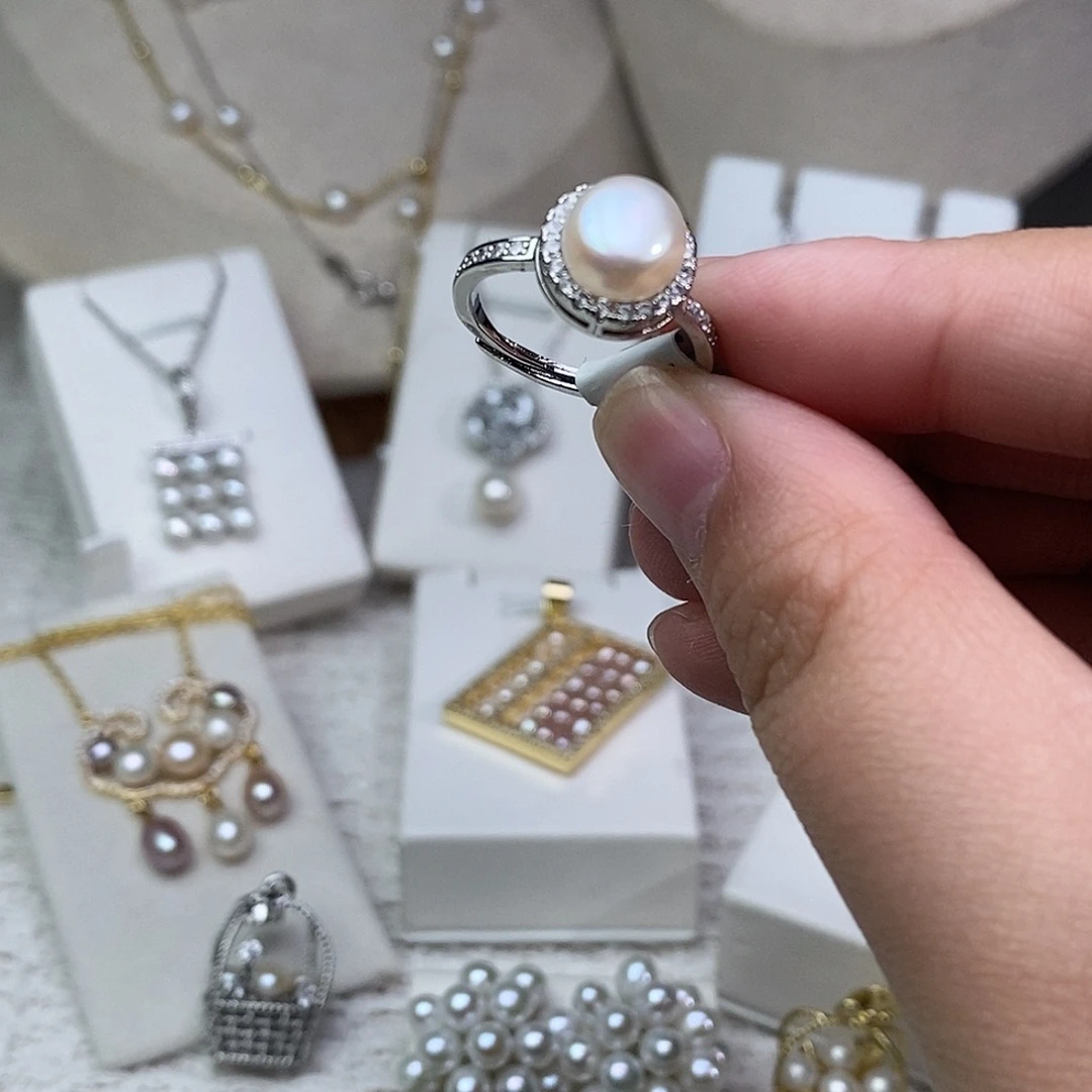 淡水珍珠耳饰银S925镶嵌