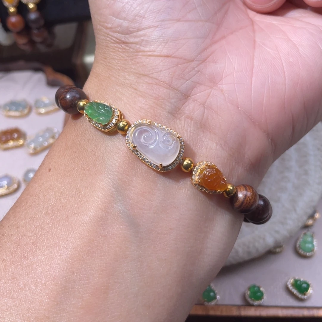 翡翠银S925镶嵌颈饰