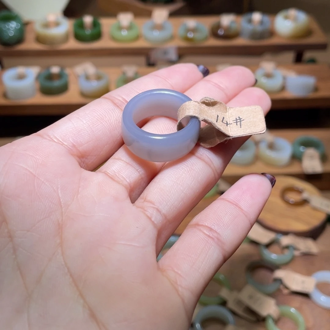 和田玉戒指未镶嵌默***喜16.9