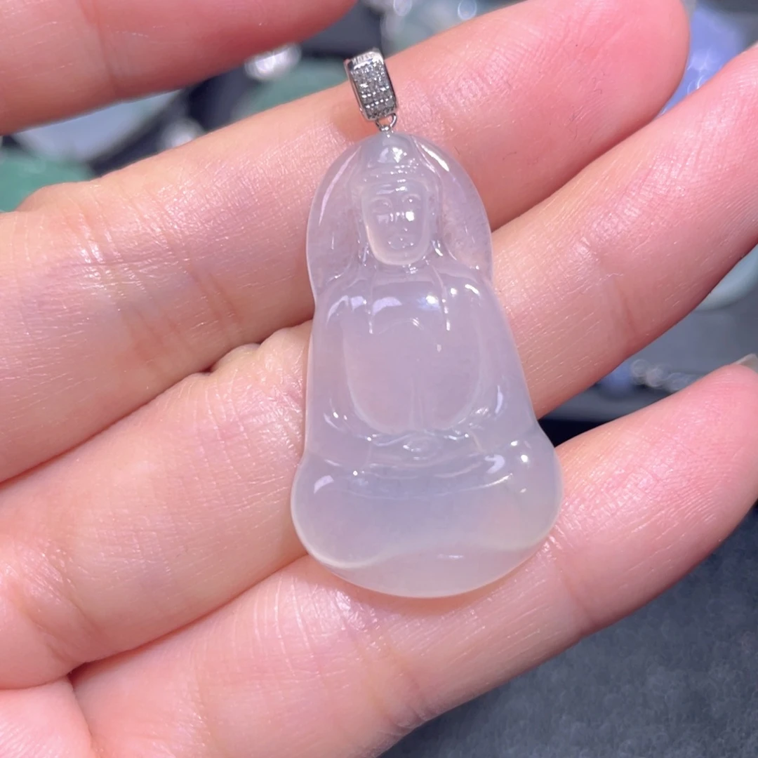 颈饰18K金镶嵌翡翠翡翠