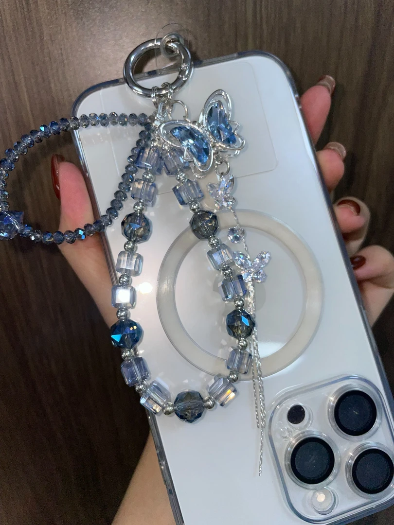 2号 DIY手机链ins女士手腕挂饰琉璃珠手机壳挂件手提链手机挂绳