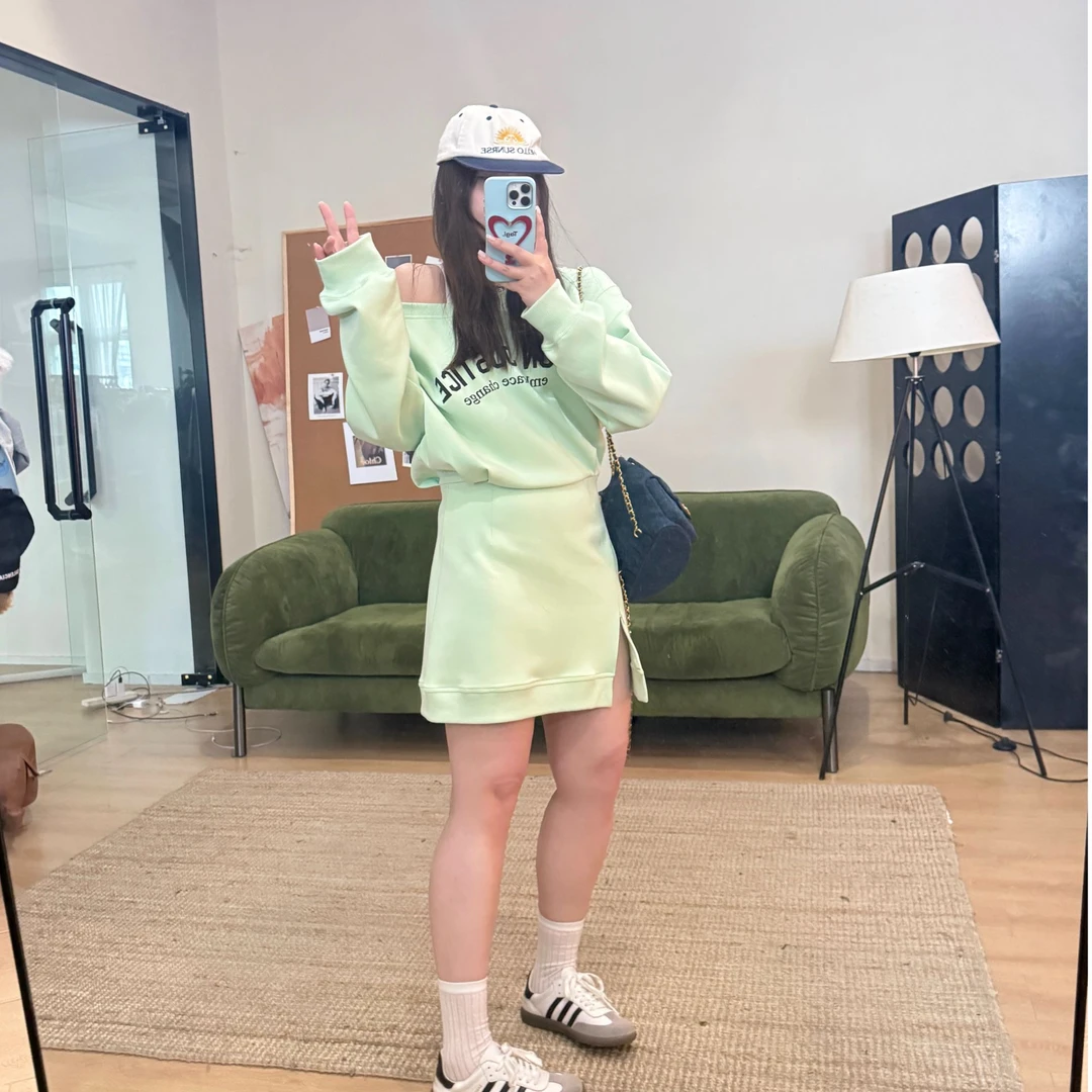 晶咕【云端漫步】休闲韩版减龄欧若风设计感收腰印花长短款连衣裙