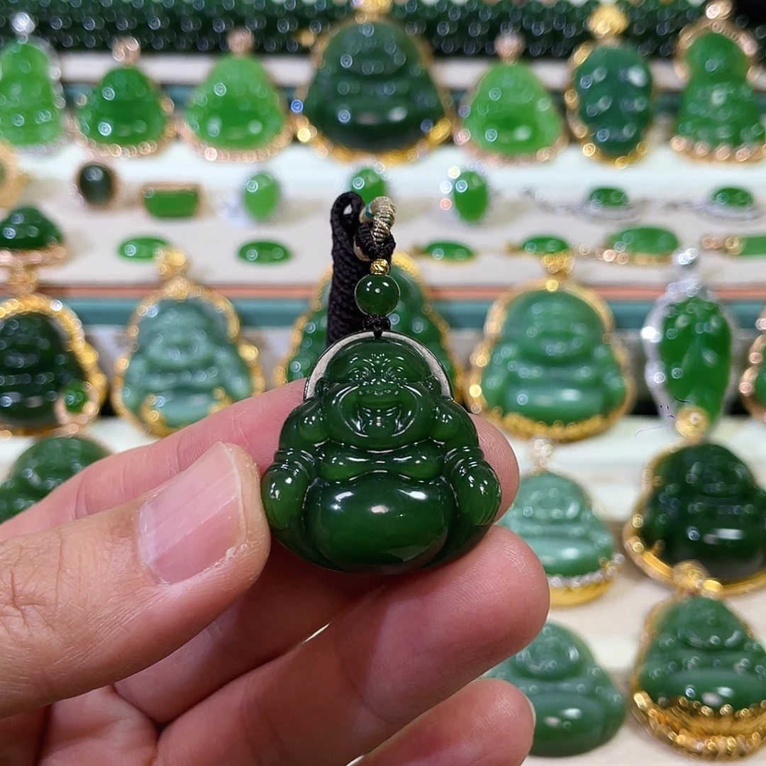 听****和田玉（碧玉）未镶嵌颈饰30mm