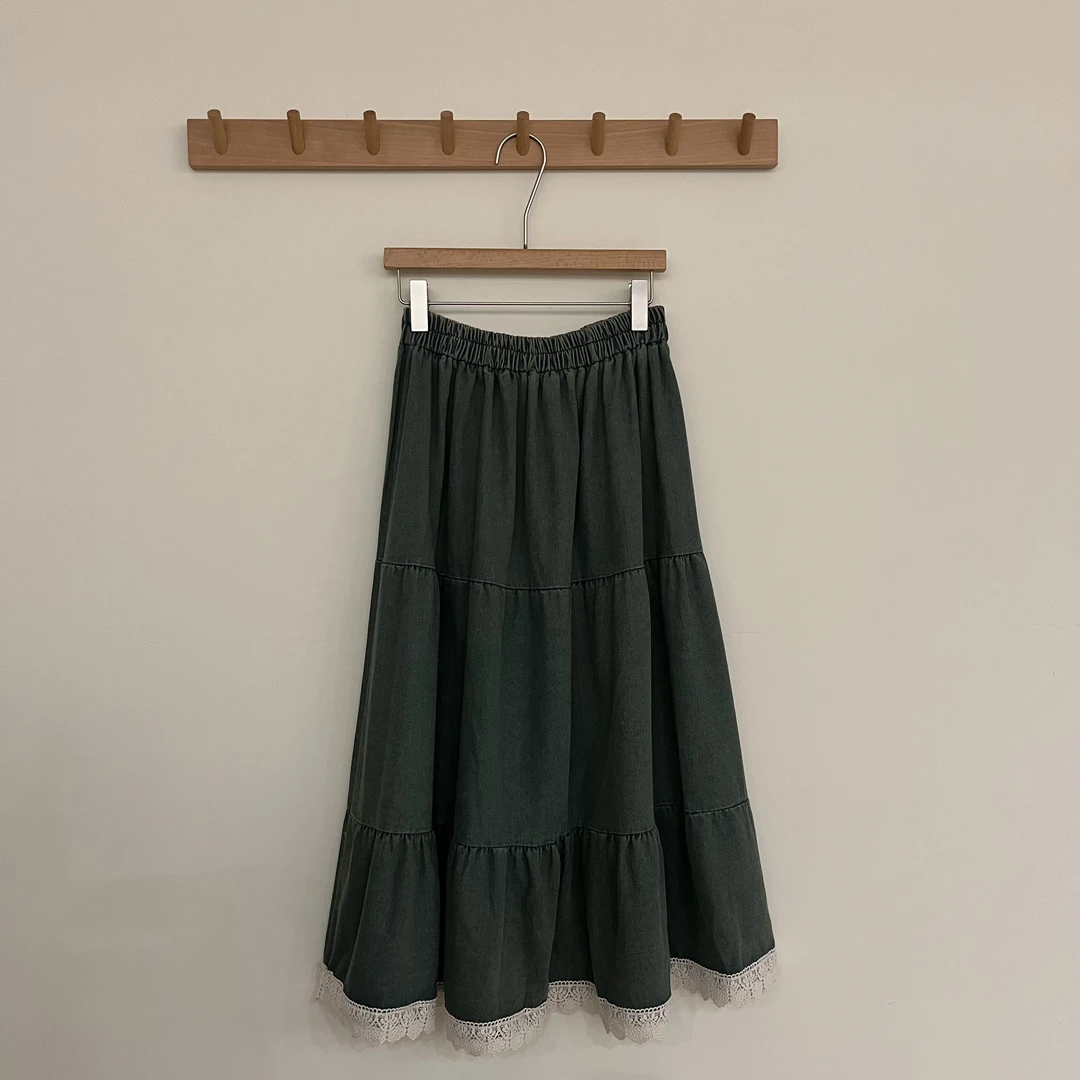 叨叨推荐款 MM#10263#花边牛仔半裙（春季新款）FL