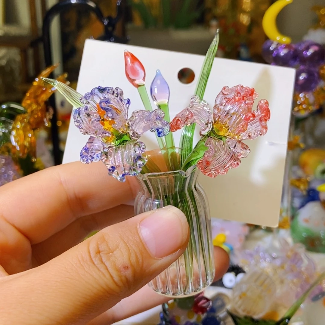 手工艺品琉璃鸢尾花