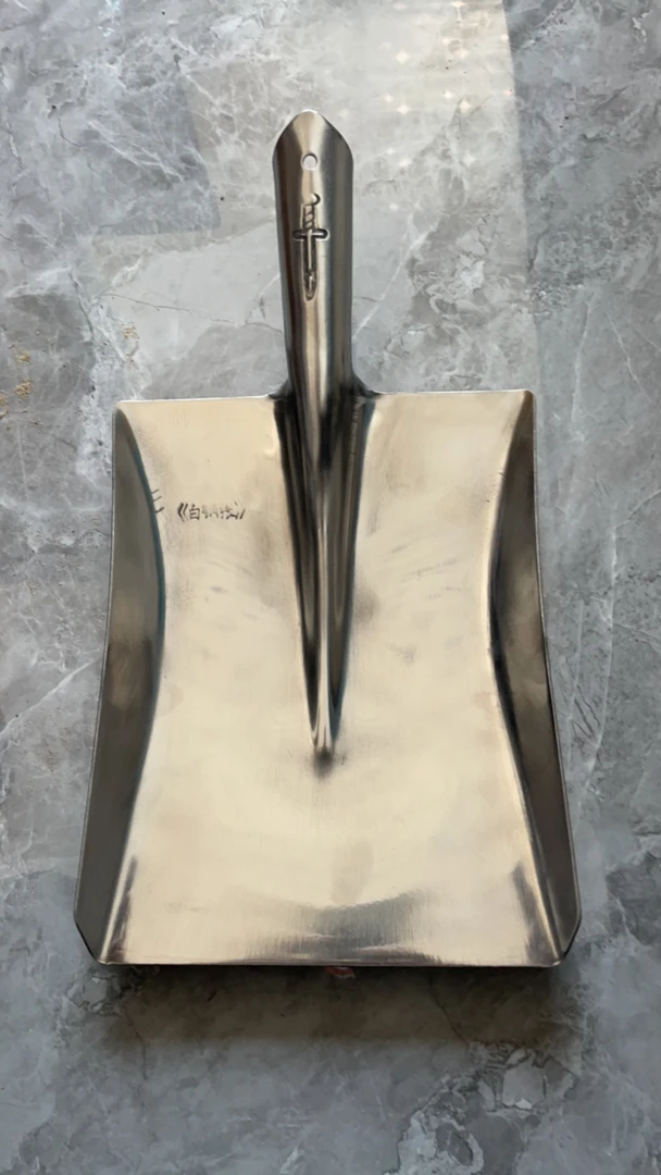 加厚不锈钢白钢方头挖土二号方锹家用农用园林工具