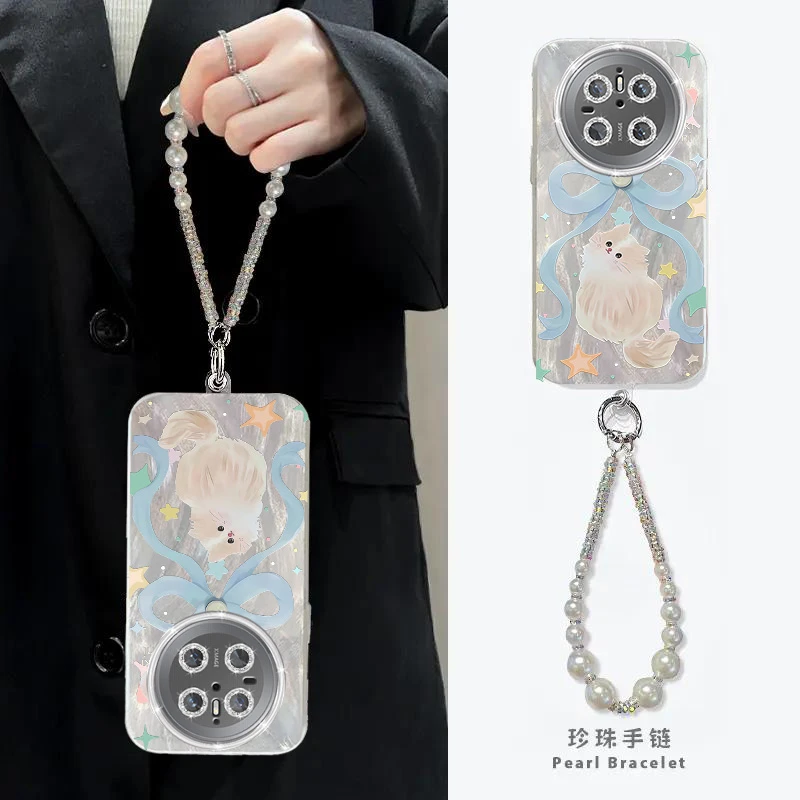 带镜头膜华为Mate70手机壳Mate70Pro羽纱蝴蝶结猫咪Mate70Pro+女