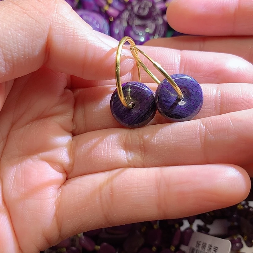 【闪购商品】苏纪石（舒俱来）耳圈银S925镀金镶嵌微****?