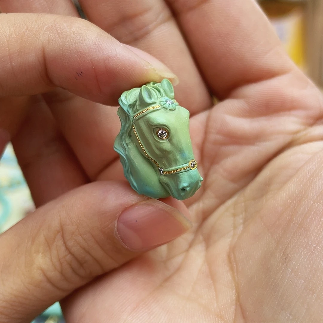 夏***风绿松石未镶嵌吊坠(不含链)