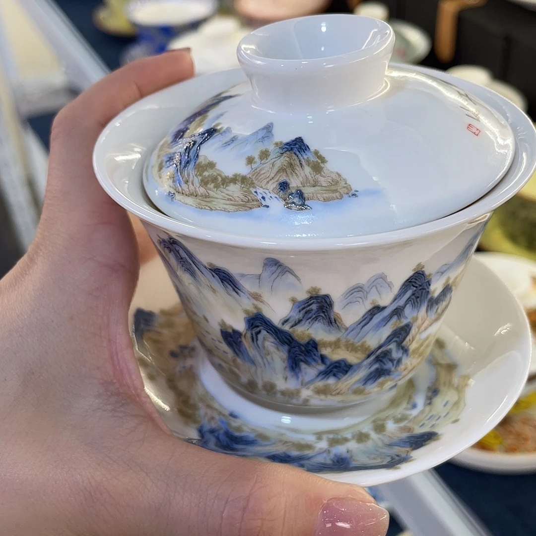 陶景德陶瓷盖碗茶具