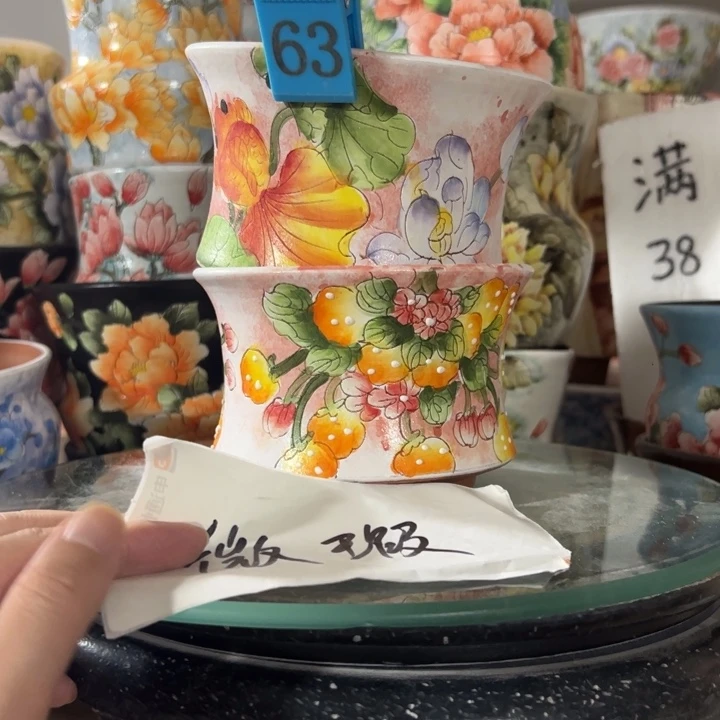 景德镇手绘花盆满38包邮偏远地区除外