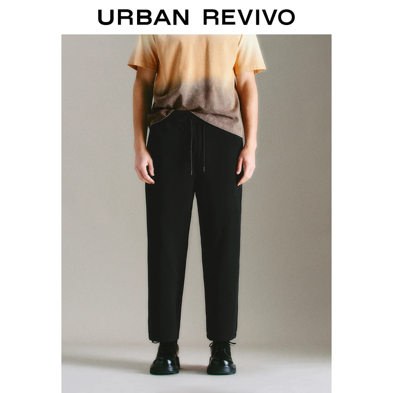 UR2025春季新款男装时尚休闲运动风百搭抽绳直筒裤UMM650002