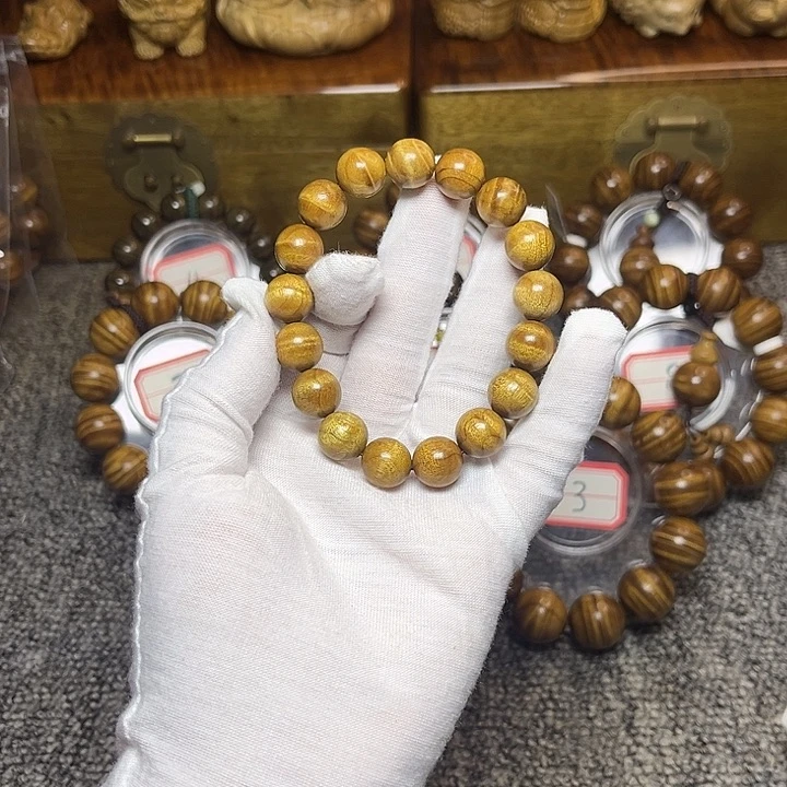 楠木（金丝楠）手串/手链枯木料水波纹1.2