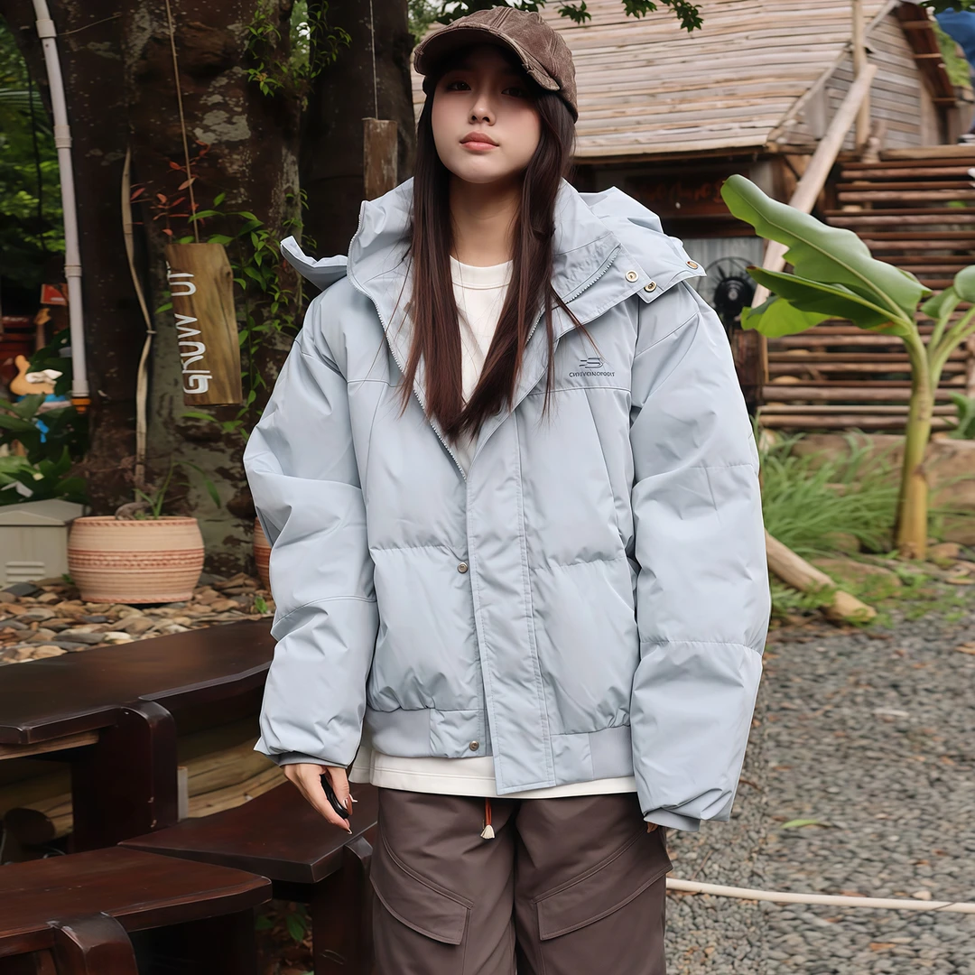 宽松韩版加厚羽绒棉服女2025冬季新款高级感法式小众连帽棉袄外套