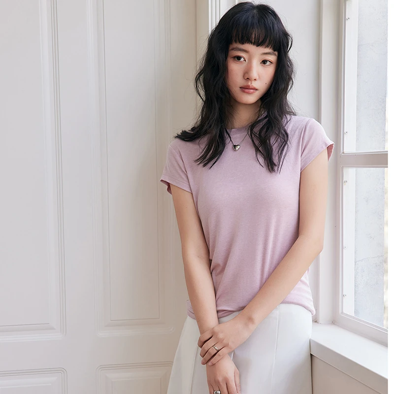 B 门店26&9！舒适到会上瘾！王牌天丝羊芼料/小飞袖打底T恤女C20147