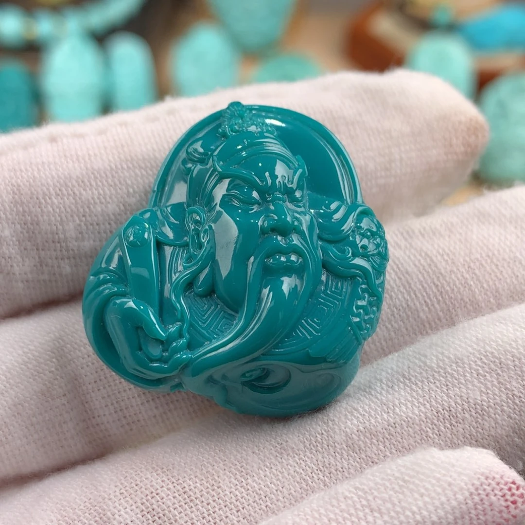 绿松石未镶嵌关二爷