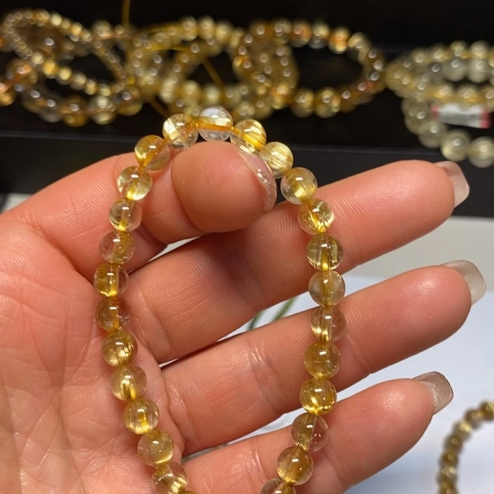 水晶手链未镶嵌m****k天然钛晶手链