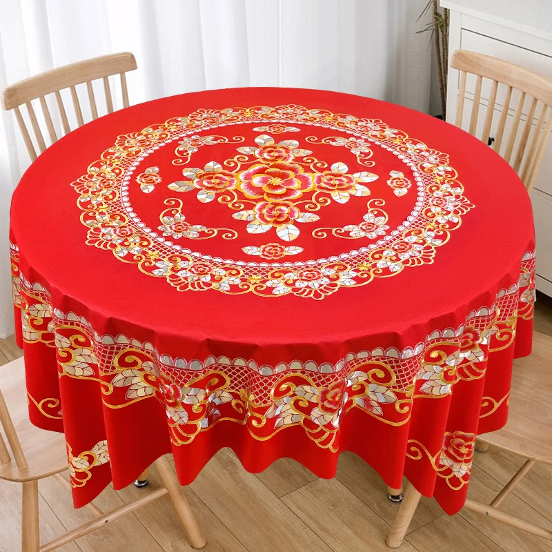 【方圆桌通用】150*150家用PVC圆桌布防水防油防烫圆形正方形加厚