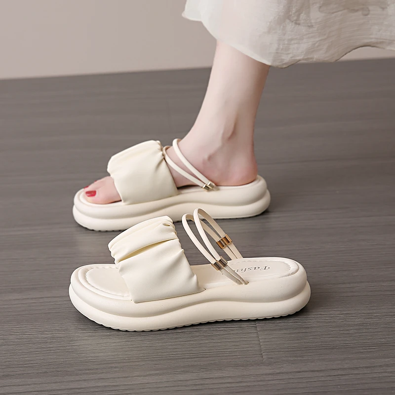 时尚夏季两穿网红百搭拖鞋女软底外穿ins仙女风防滑凉拖外穿厚底