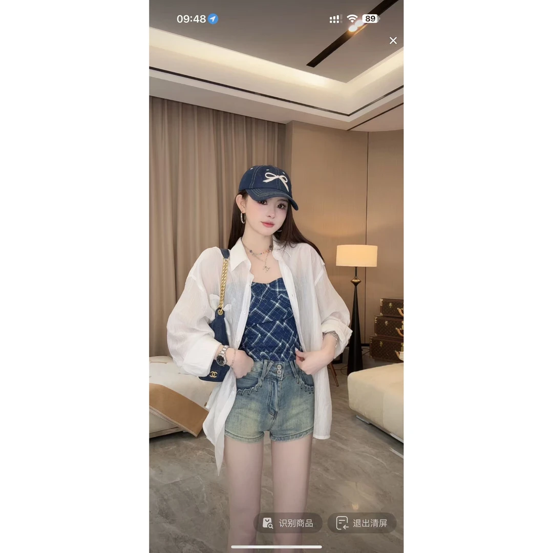 冰冰夏季时尚气质百搭洋气显瘦小众减龄休闲韩版衬衫BBC5CS2032