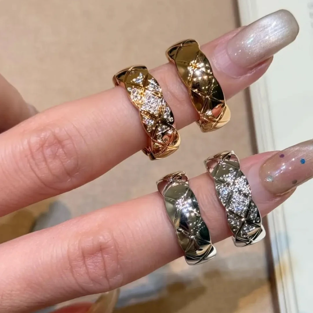 通体18k金天然钻石coco戒指网红时尚简约 （多样发其一）