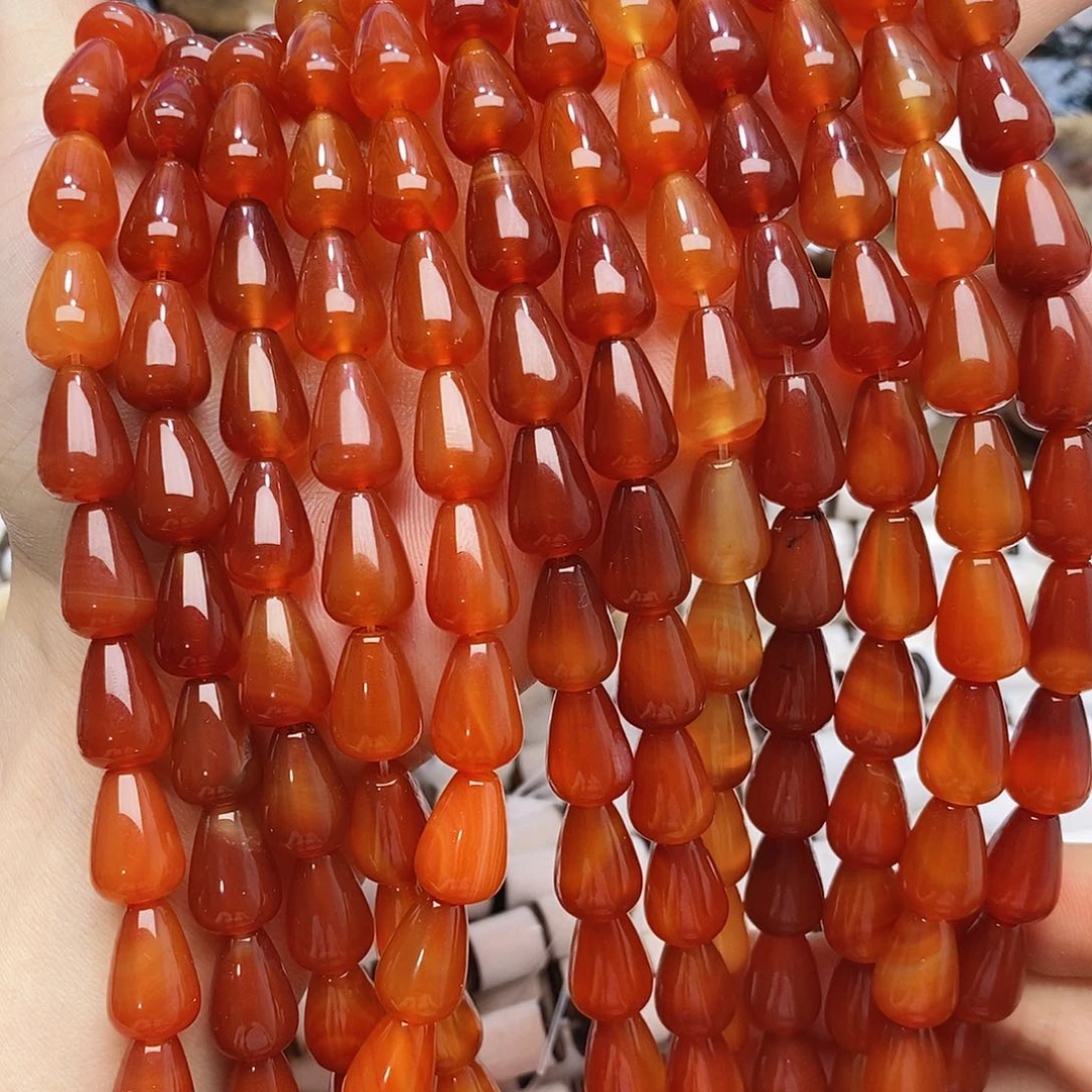 玛瑙/玉髓未镶嵌珠宝半成品玛瑙水滴一条