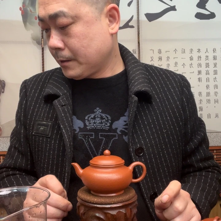 茶壶紫砂原矿朱泥全手工宫灯160毫升