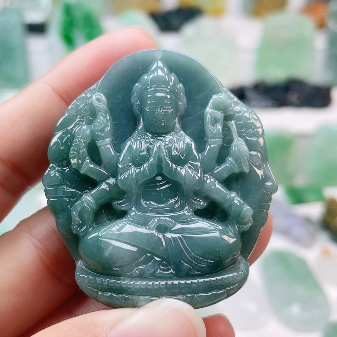 翡翠颈饰未镶嵌千手