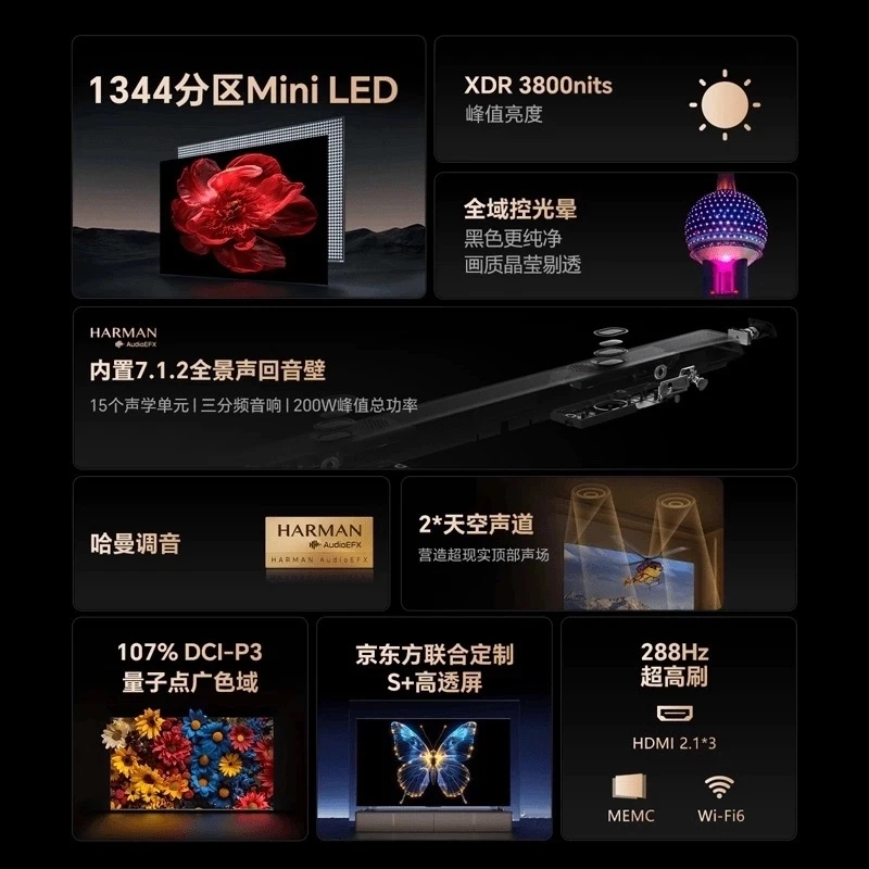 【国补20%】创维75A6E 75英寸4K内置回音壁高分区Miniled电视