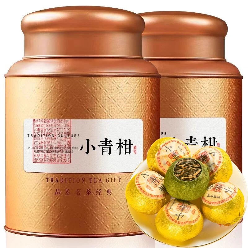 正宗广东新会小青柑普洱茶宫廷茶熟茶生晒陈皮柑普茶罐装