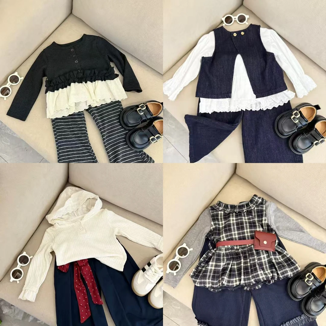 【201-299】2025年秋冬新款女童洋气韩版裤子裙子套装