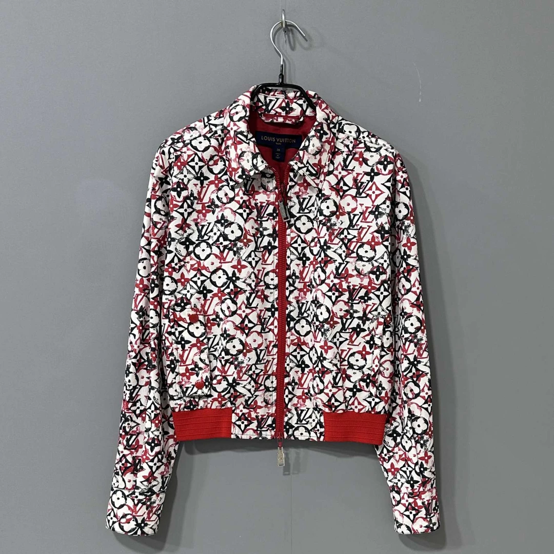 99新 LV Louis Vuitton/老花满印拼色红黑外套/99新/36码/79401