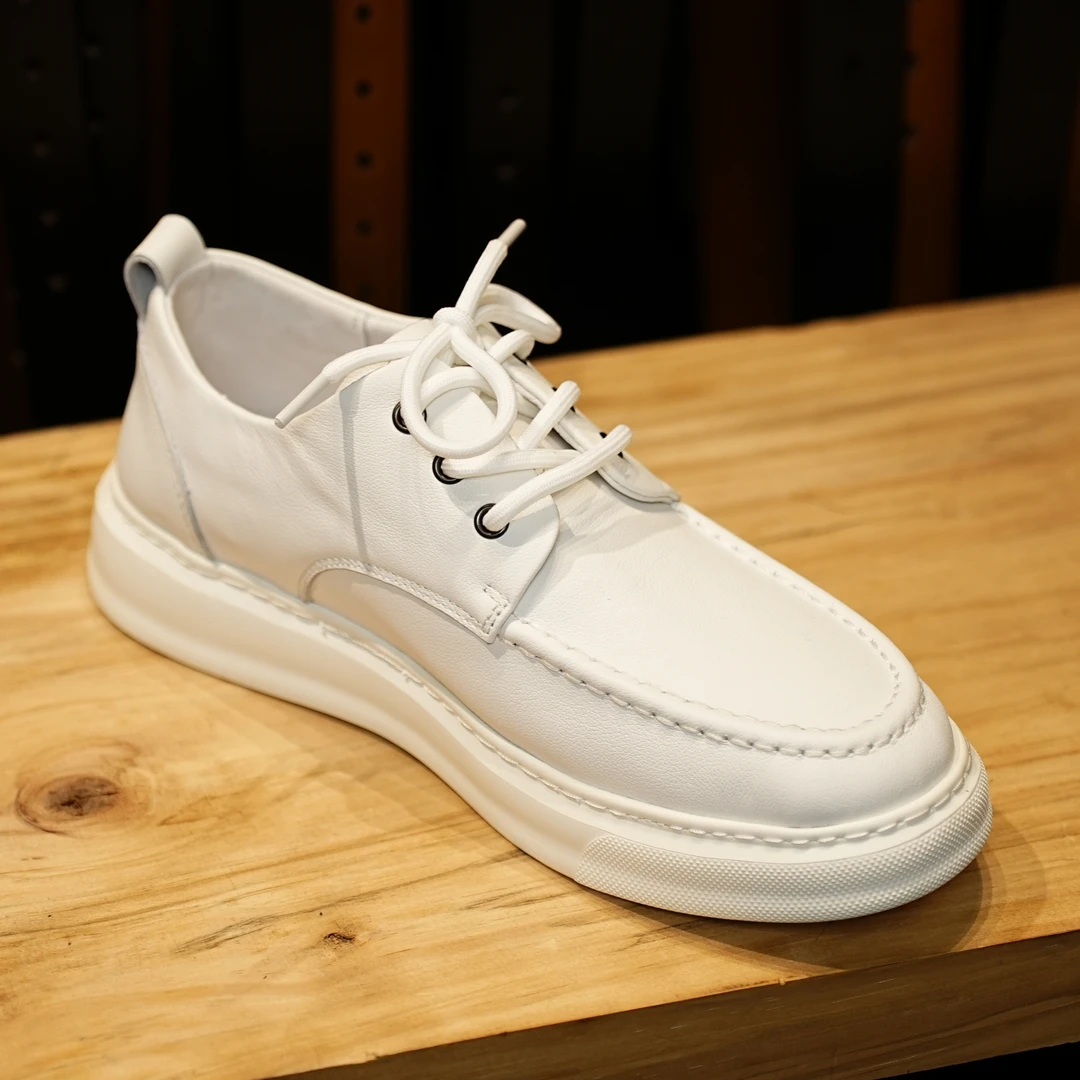 【头层牛皮】百搭休闲男鞋真皮款式低帮板鞋帅气男士时尚小白鞋