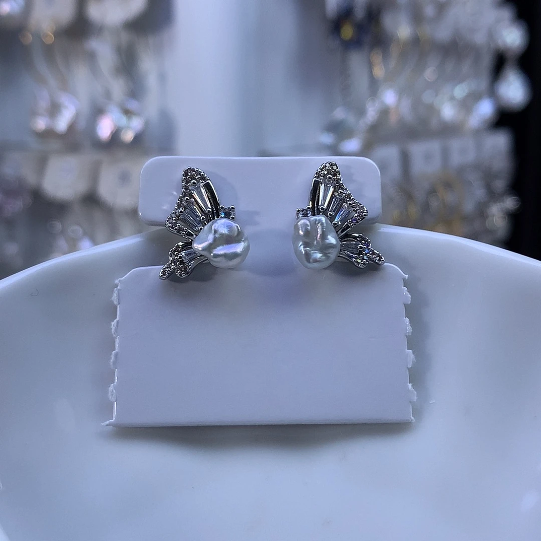 合金耳饰淡水珍珠福利4608