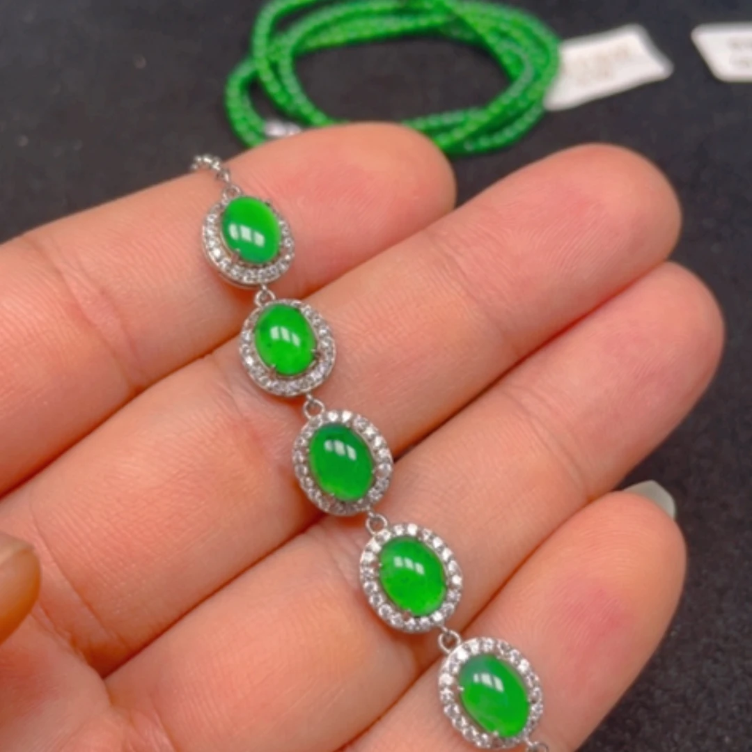 【闪购商品】翡翠银S925镶嵌颈饰项链