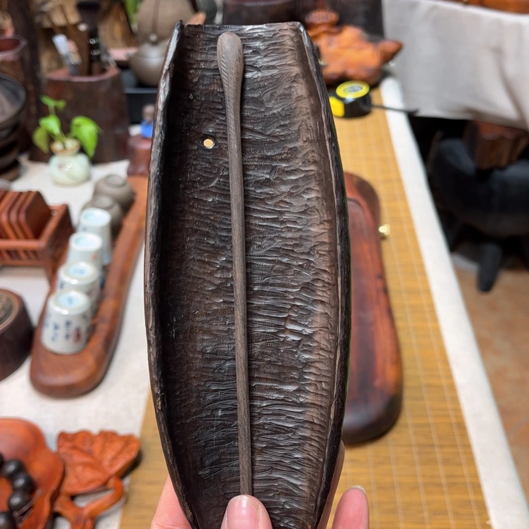 阿*紫光檀实木手工茶则