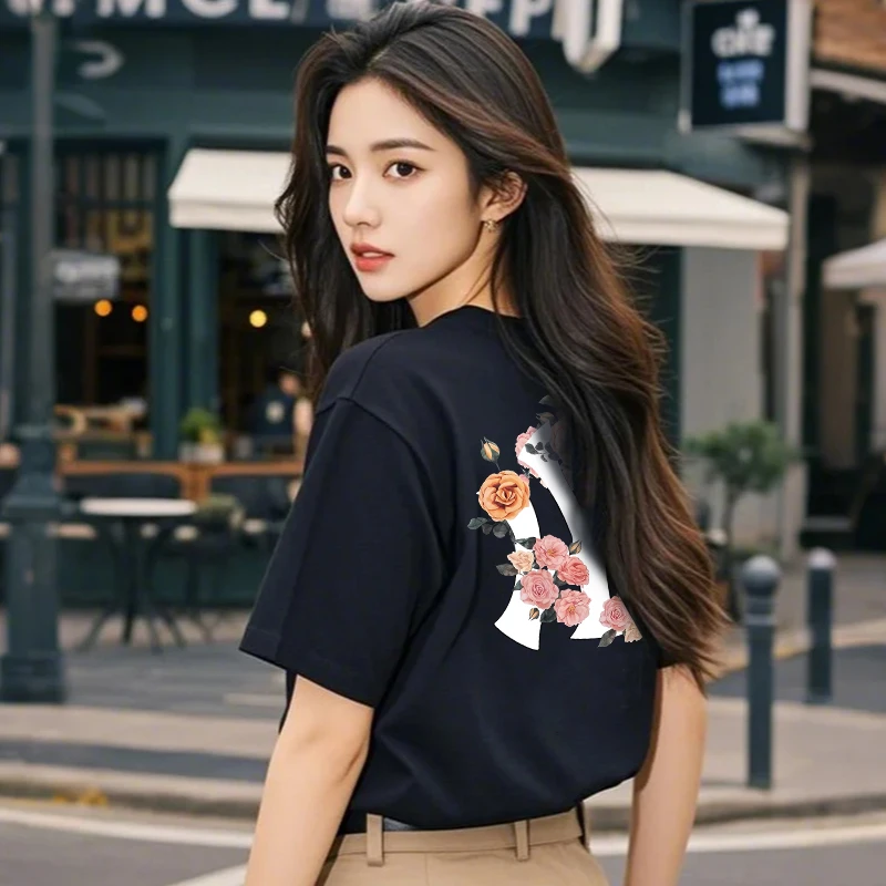 短袖男t恤潮流早春季纯棉时尚印花宽松圆领上衣打底半袖T恤