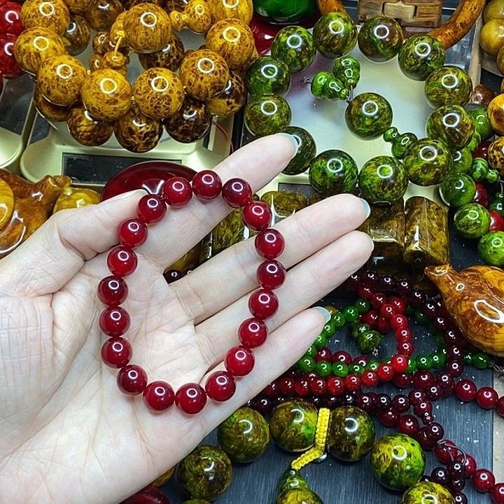 松木琥珀木文玩手串