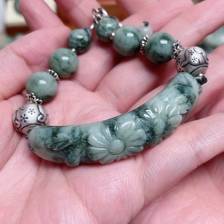 透闪石-蛇纹石玉手链未镶嵌k****y