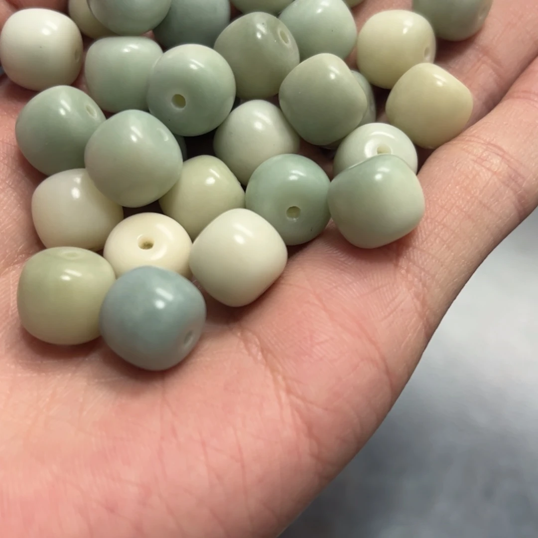 【闪购商品】白玉菩提吊坠c12/100+20颗干磨海盐蓝