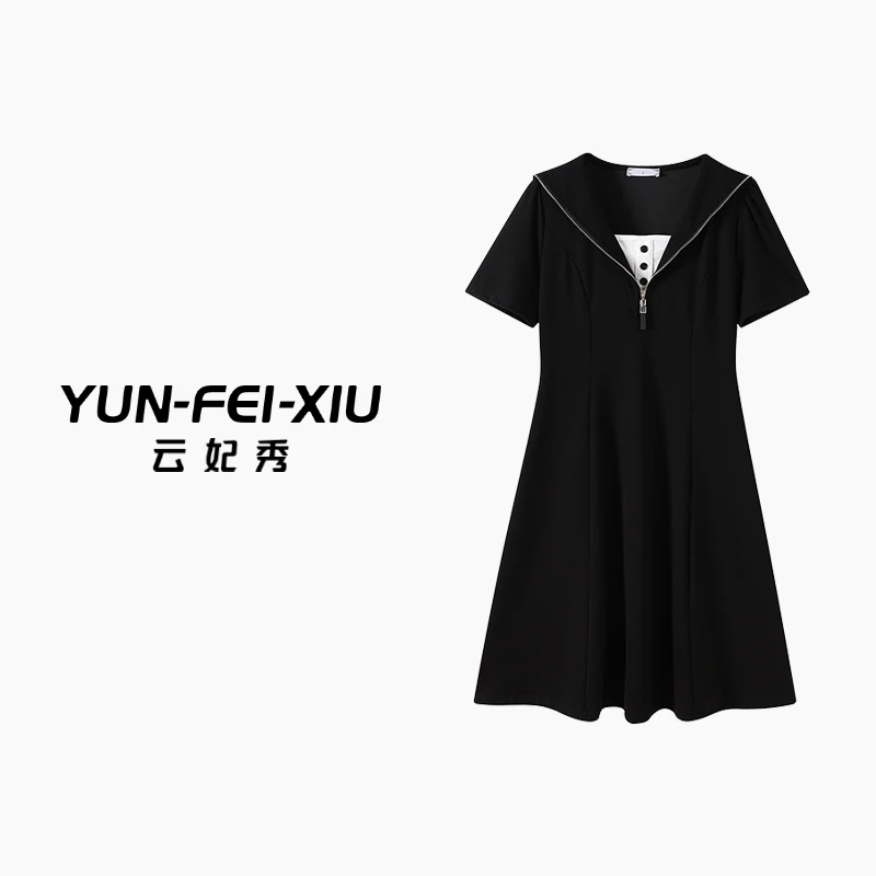 云妃秀大码女装连衣裙休闲时尚胖妹妹显瘦宽松百搭遮肉减龄夏5055
