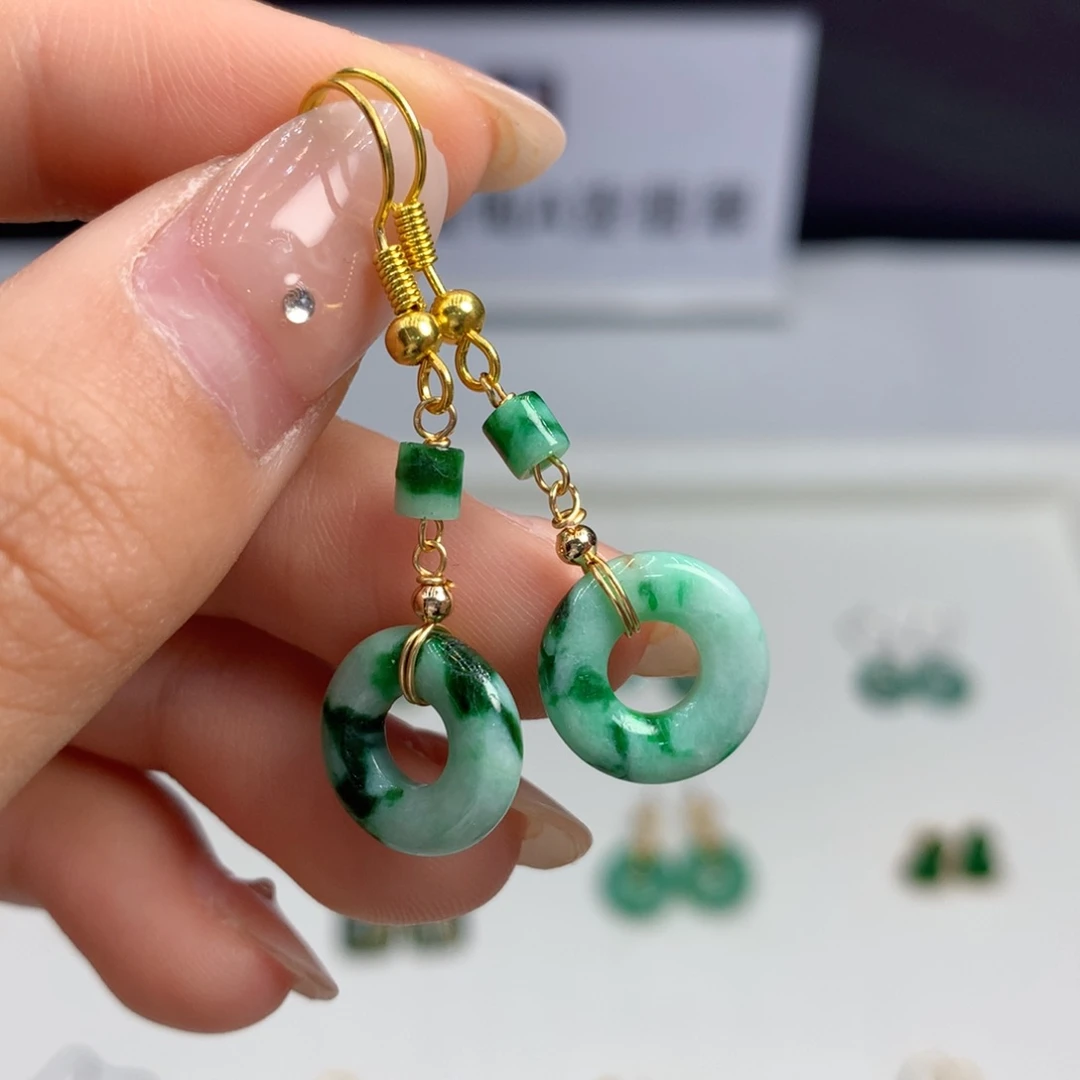 翡翠未镶嵌耳饰耳饰