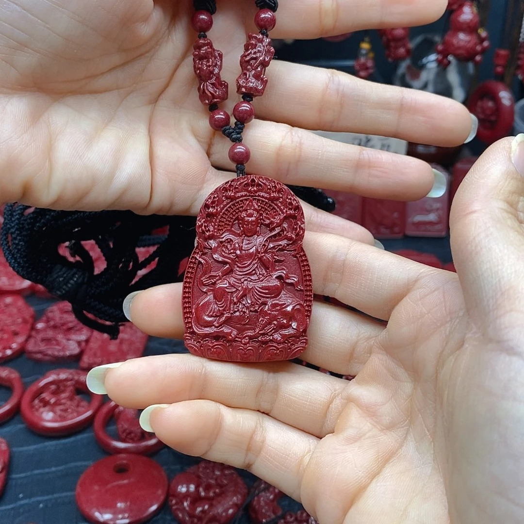 康***曼天然辰砂火焰纹蛇➕貔貅链子