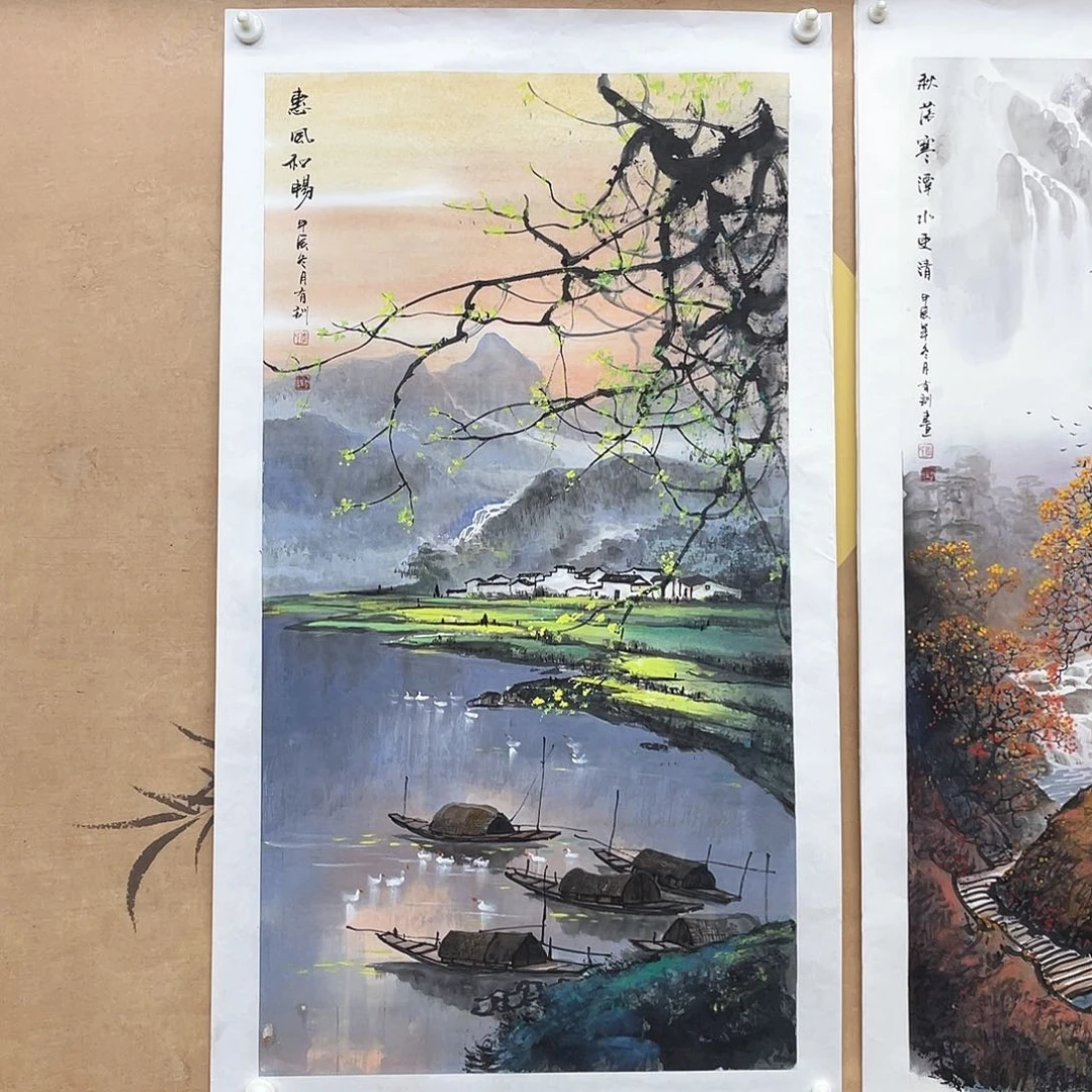 国画手绘国画精品山水，李有训，画心价