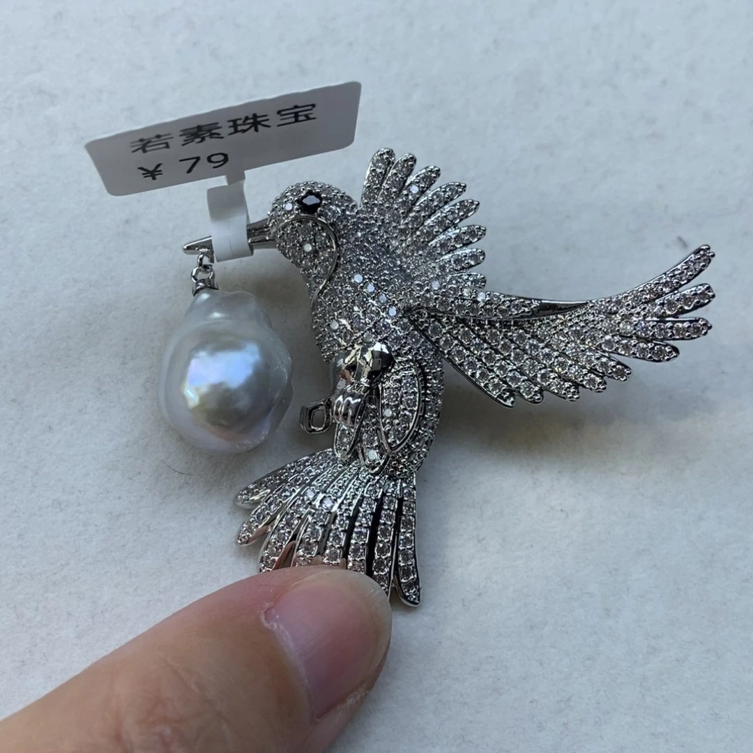 淡水珍珠胸针合金福利035