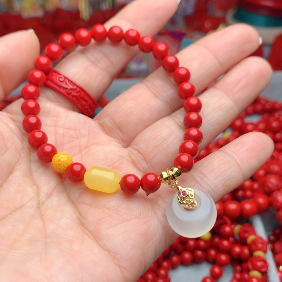 天然辰砂工艺品朱砂手串