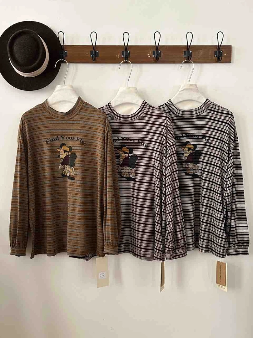 SCS#8737#加厚条纹长袖打底上衣 XX