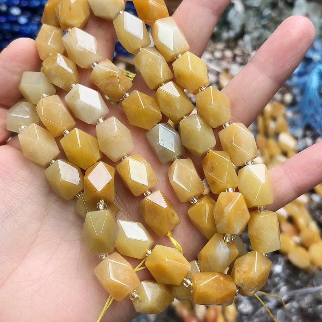 玛瑙/玉髓未镶嵌珠宝半成品10×14米黄玉原石切一条