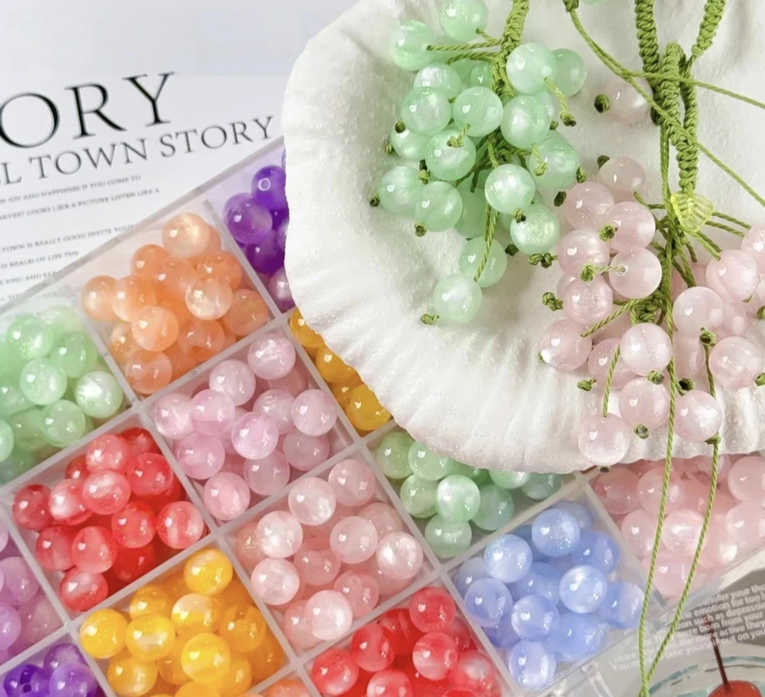 满天星树脂猫眼光变珠紫外线散珠彩变彩手串挂件手机链散珠批发