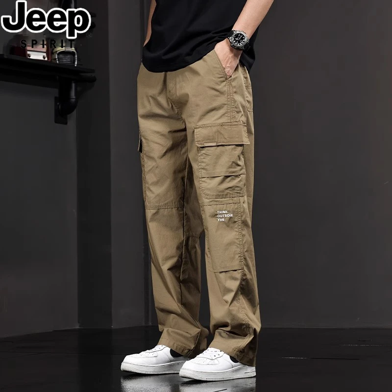 JEEPSPIRIT吉普工装裤男士夏季2025新款夏季高端美式直筒裤长裤